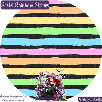 Pastel Rainbow Bag Stripes Charm/ Keyring (3for2)