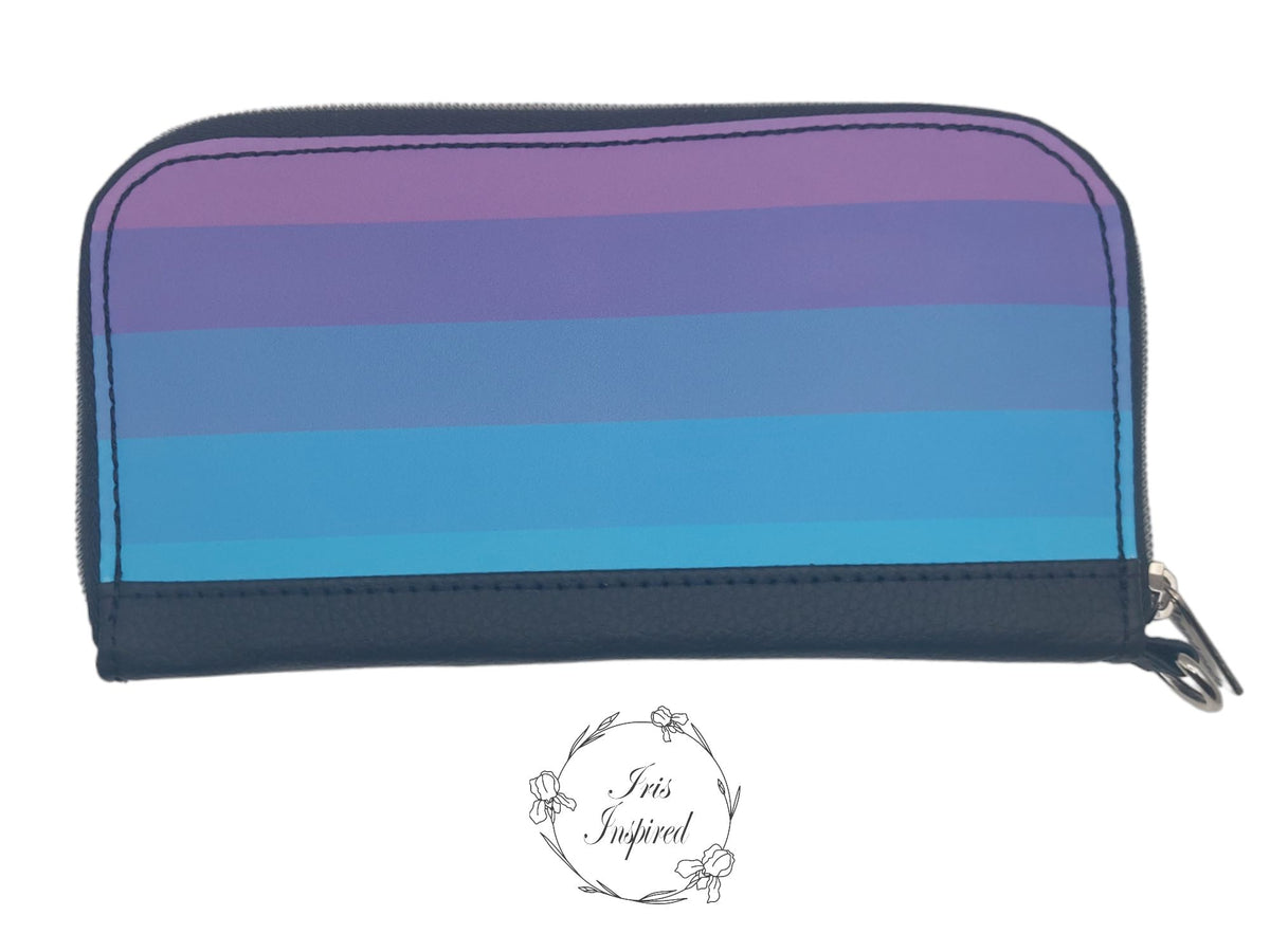 Rainbow Stripes Zip Around Purse