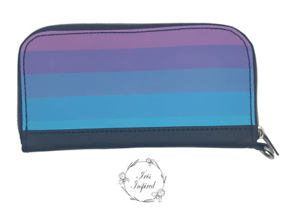 Rainbow Stripes Zip Around Purse