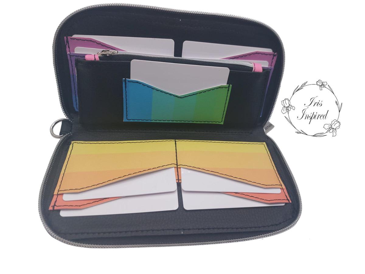Rainbow Stripes Zip Around Purse