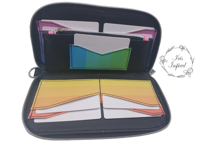 Rainbow Stripes Zip Around Purse