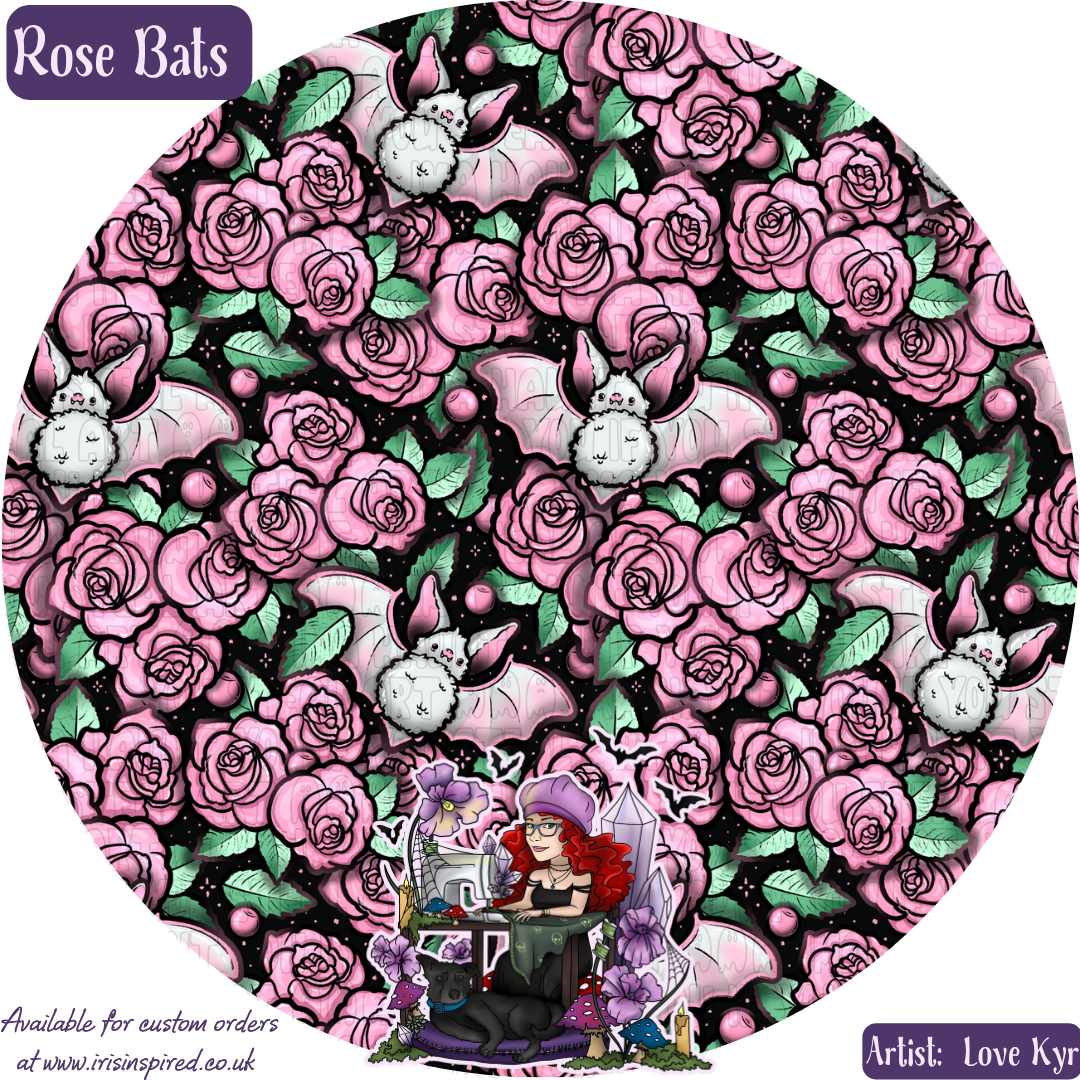 Rose Bats Small Bifold Coffin Wallet