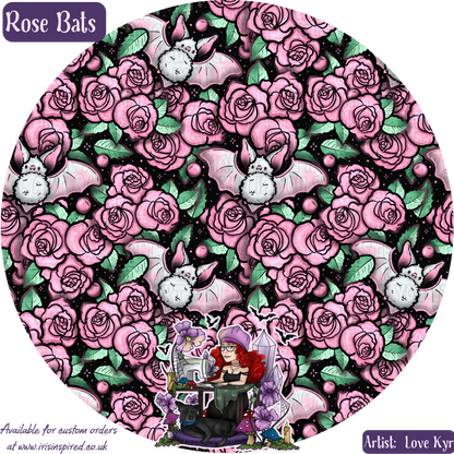 Rose Bats Small Bifold Coffin Wallet