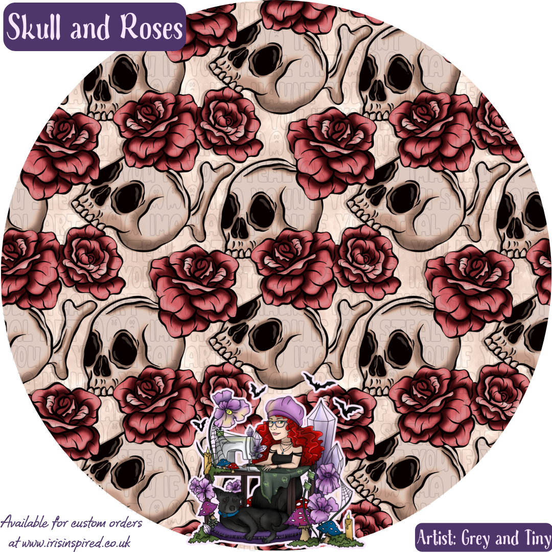 Skull and Roses Bag Charm/ Keyring (3for2)