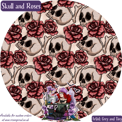 Skull and Roses Bag Charm/ Keyring (3for2)