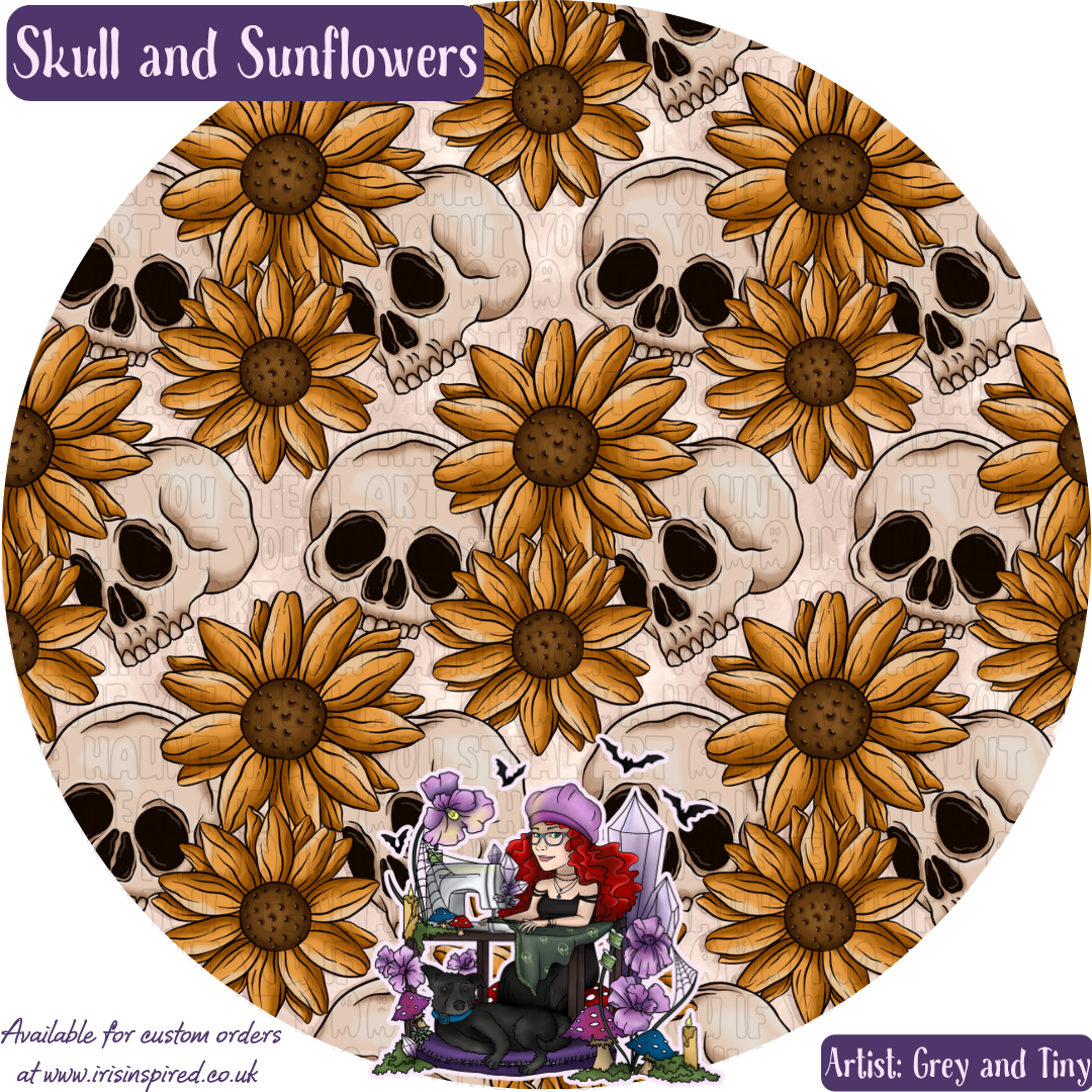Skulls and Sunflowers Slim Coffin Wallet