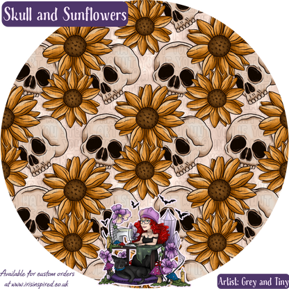 Skulls and Sunflowers Slim Coffin Wallet